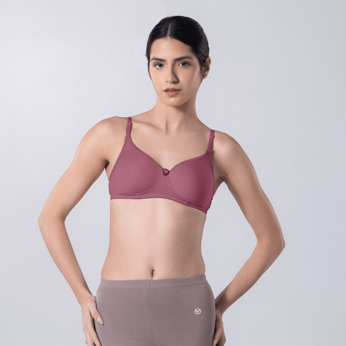 Indigo Full Padded Bra in Onion front view worn by model.