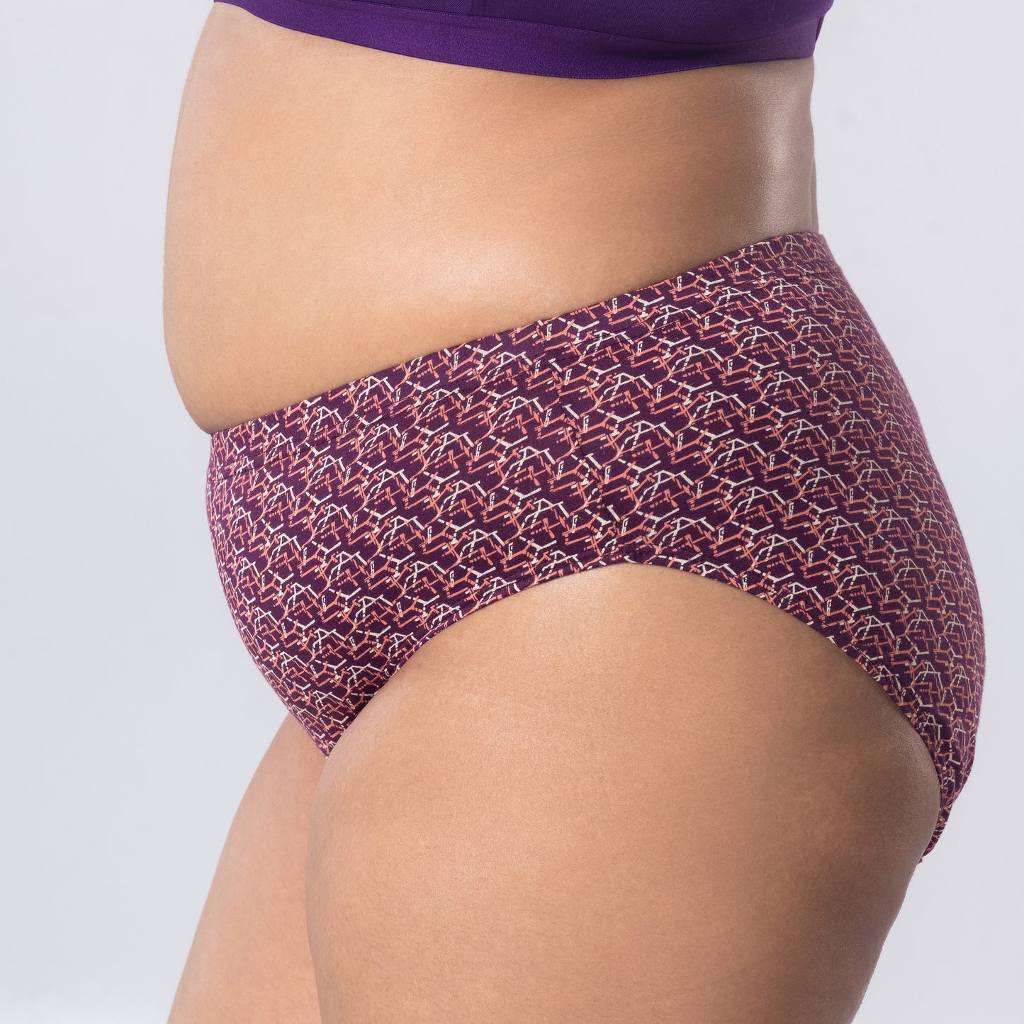Lena Full Brief Panty left side view in alternate color worn by model