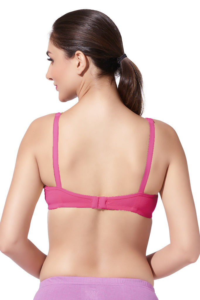 Double Layered Nursing Bra with Easy-Open Flaps and Adjustable Straps | Pack of 1 - Dear-C Pink