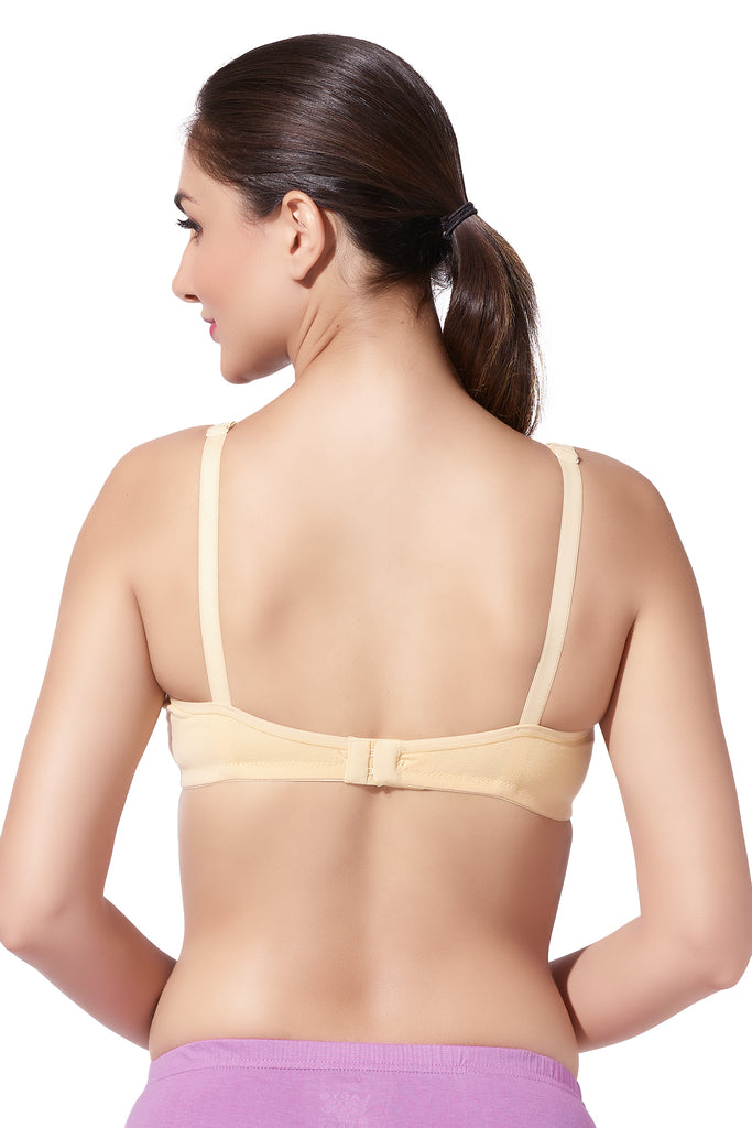 Double Layered Nursing Bra with Easy-Open Flaps and Adjustable Straps | Pack of 1 - Dear-C Skin Colour