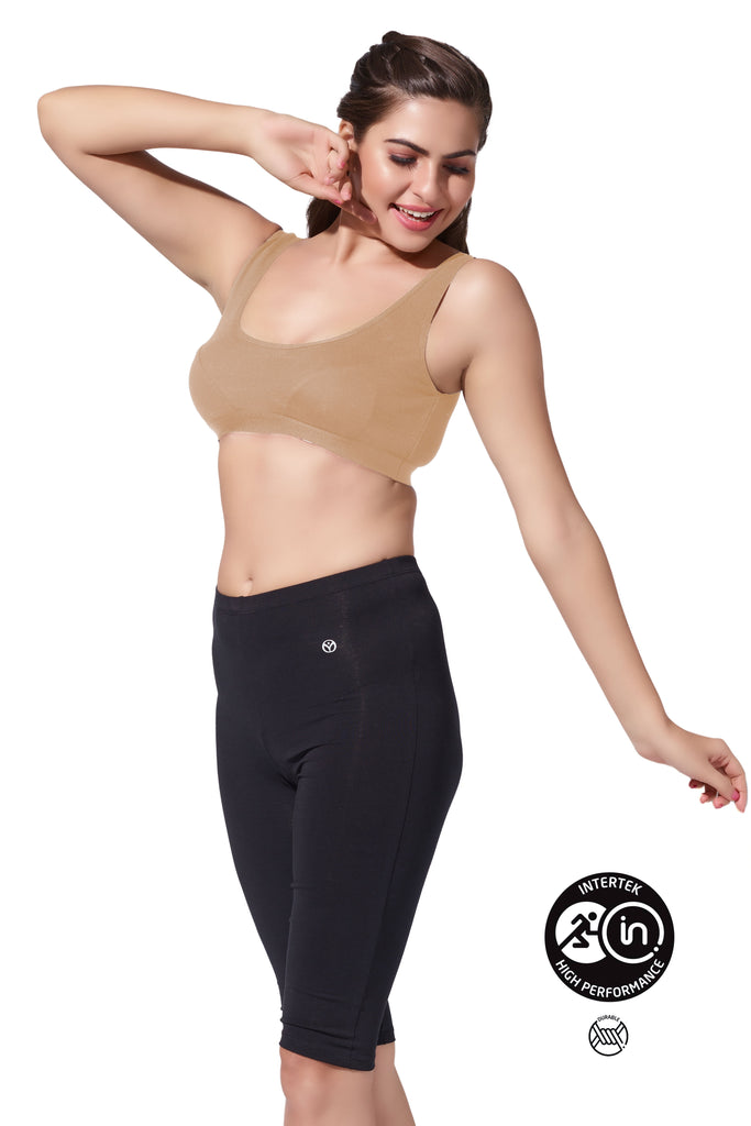 100% Cotton Mid Length Tank Top Regular Fit Round Neck Shaped Armholes - Astra Skin colour