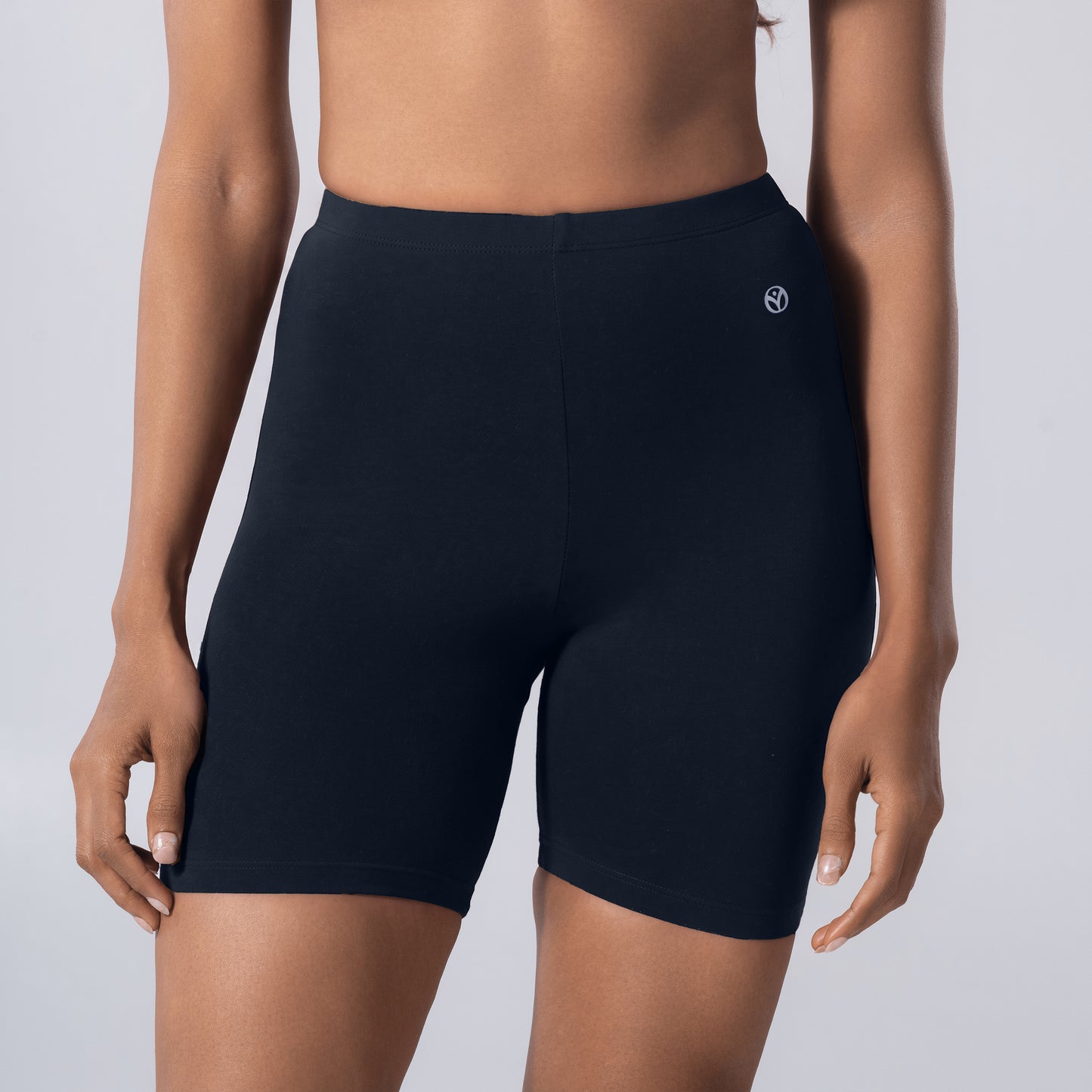 Dani (N) Tights in Navy, front view worn by model