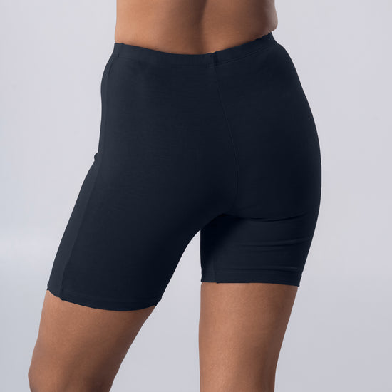 Dani (N) Tights in Navy, left side view worn by model