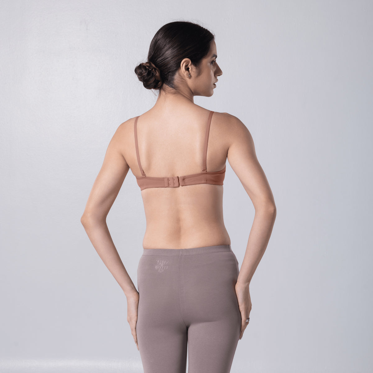 Indigo Full Padded Bra in Misty Rose back view worn by model