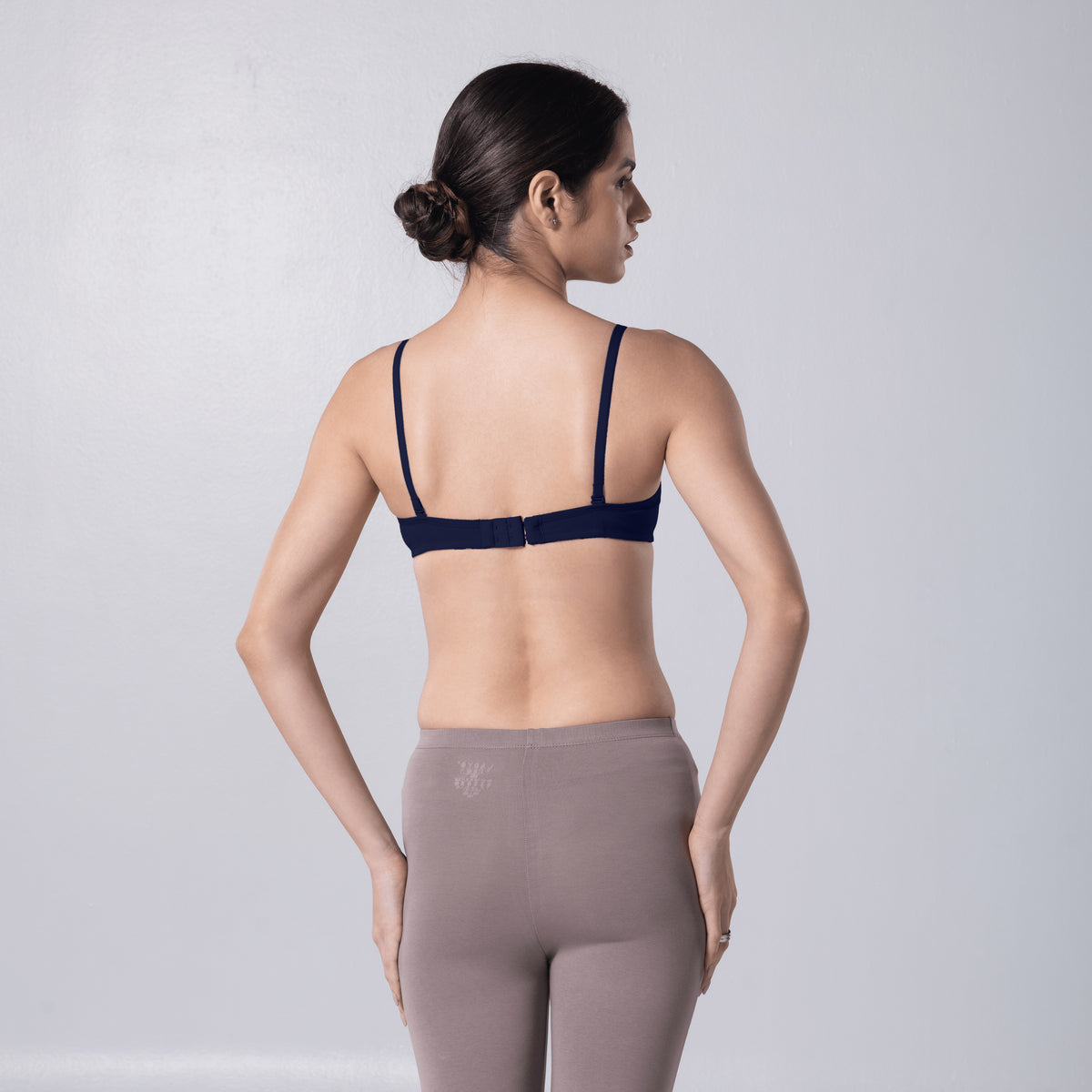 Indigo Full Padded Bra in Navy back view worn by model
