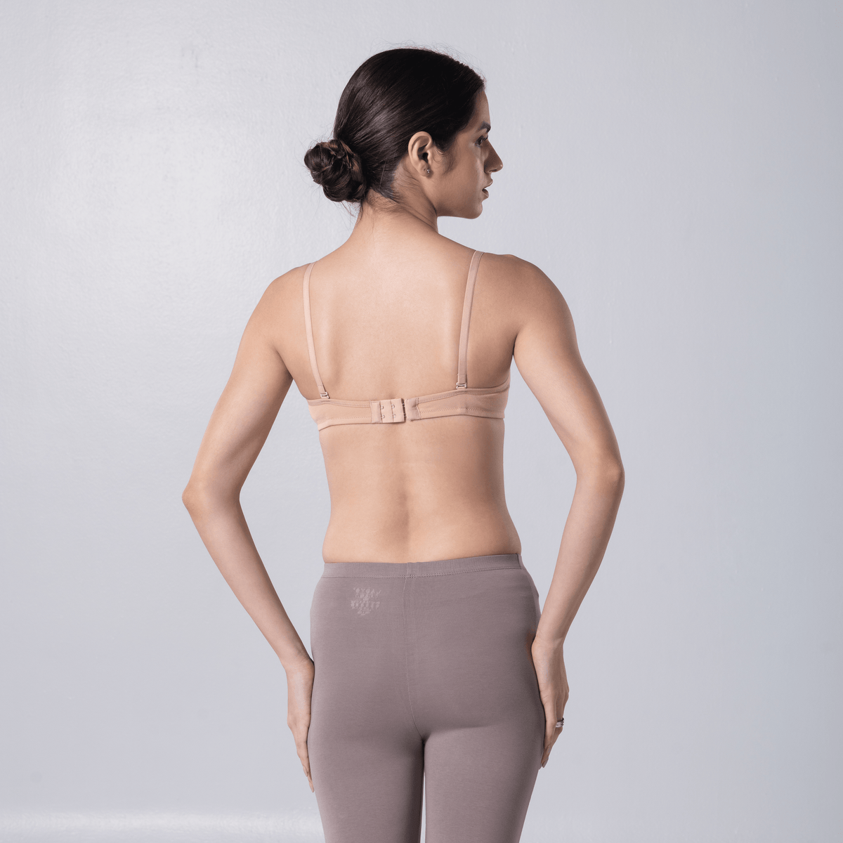 Indigo Full Padded Bra in Skin back view worn by model