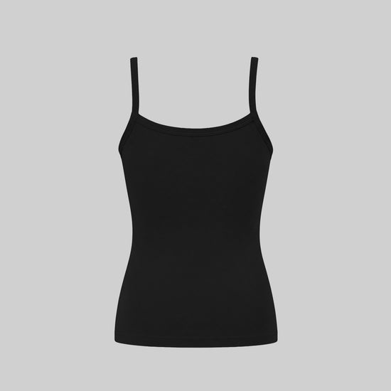 LadyO Jr. Alexa Girls Slip in Black, back view.