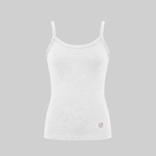 LadyO Jr. Alexa Girls Slip in White, front view.