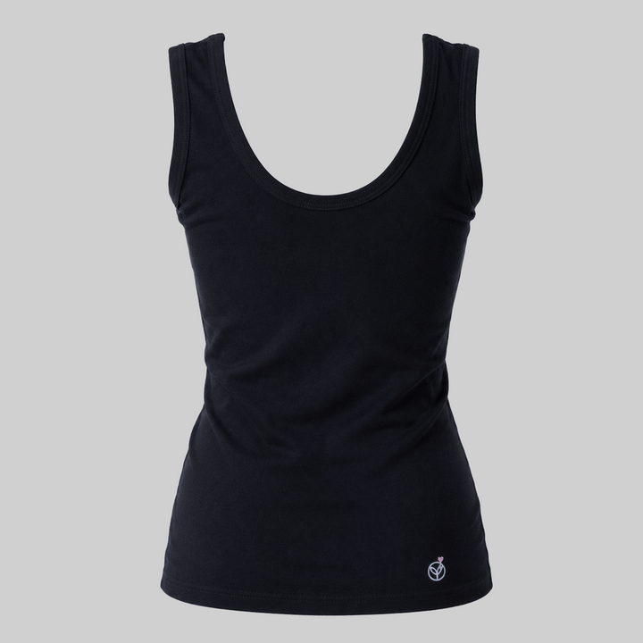 LadyO Jr. Petal Girls Slip in Black, front view.