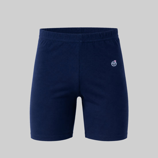 LadyO Jr. Sky Girls Tights in Navy, front view.