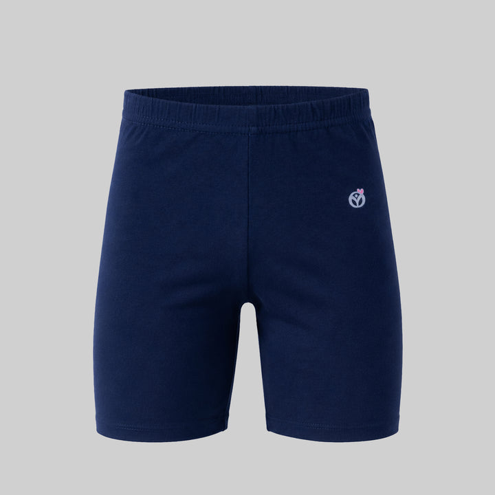 LadyO Jr. Sky Girls Tights in Navy, front view.
