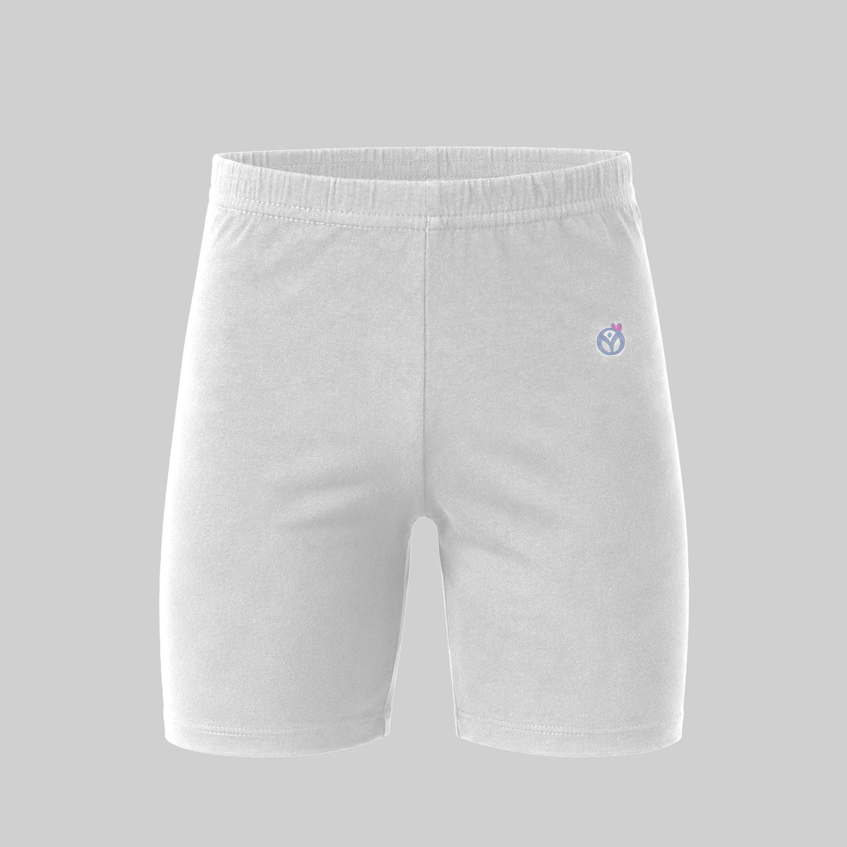 LadyO Jr. Sky Girls Tights in White, front view.