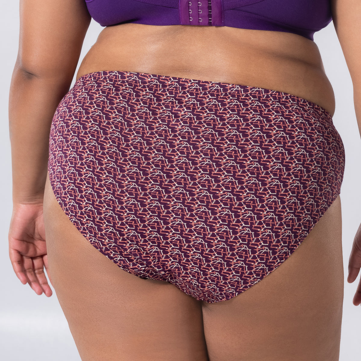 Lena Full Brief Panty back view in alternate color worn by model