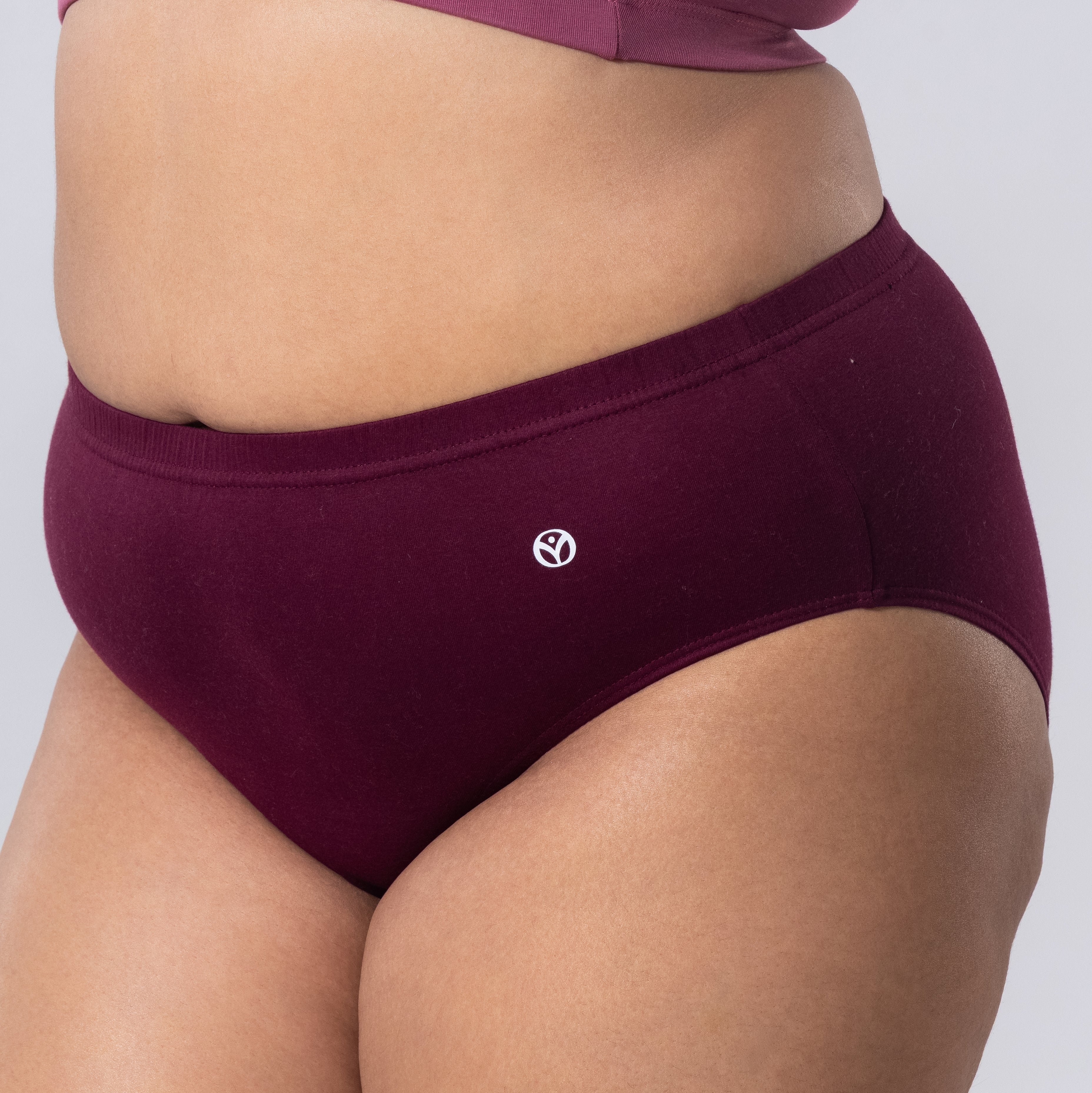 Liva Full Brief Panty left side-front view in alternate color worn by model
