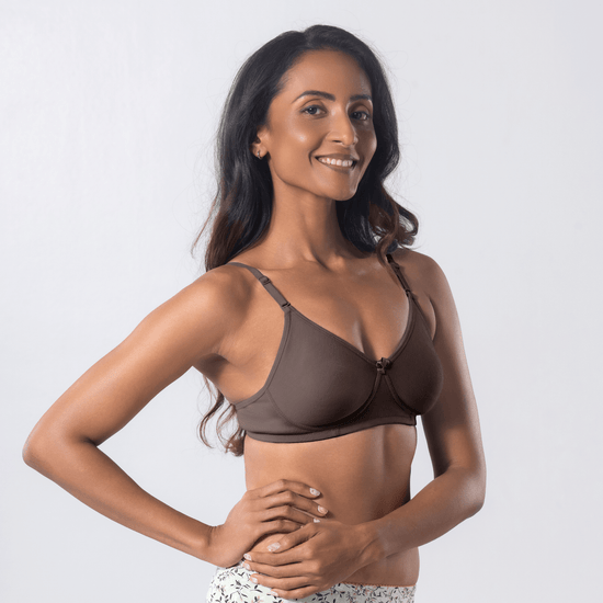 Melody T-Shirt Bra in Misty Rose, side view worn by model.