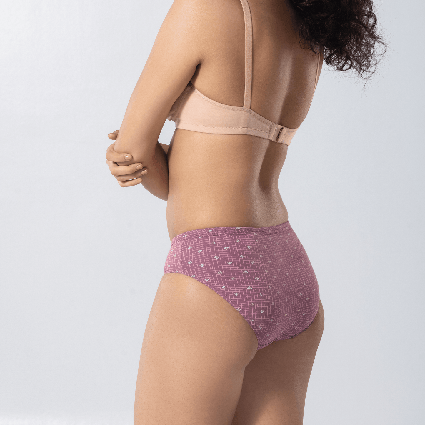 Mitty Hipster Panty left side back view worn by model