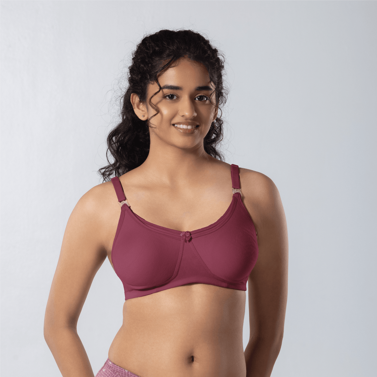 Dear-C Nursing Bra in Onion, front view worn by model