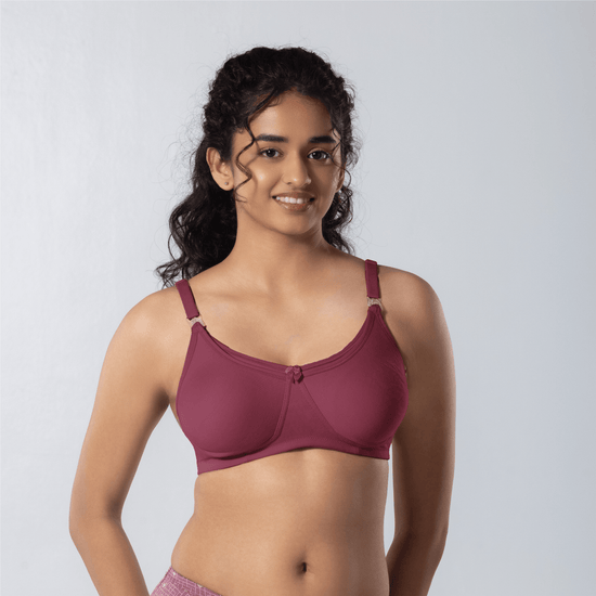 Dear-C Nursing Bra in Onion, front view worn by model