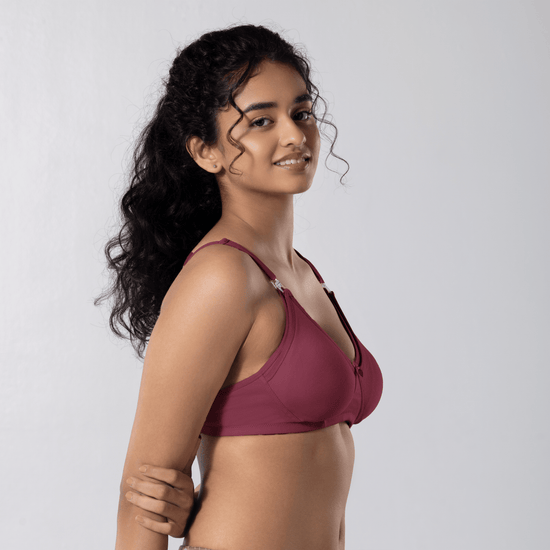 Dear-C Nursing Bra in Onion, right side-front view worn by model