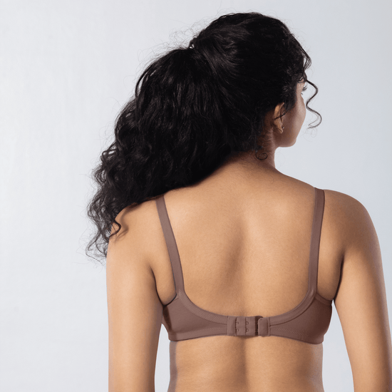 Emika-C Plus Bra in Cadbury, back view worn by model.