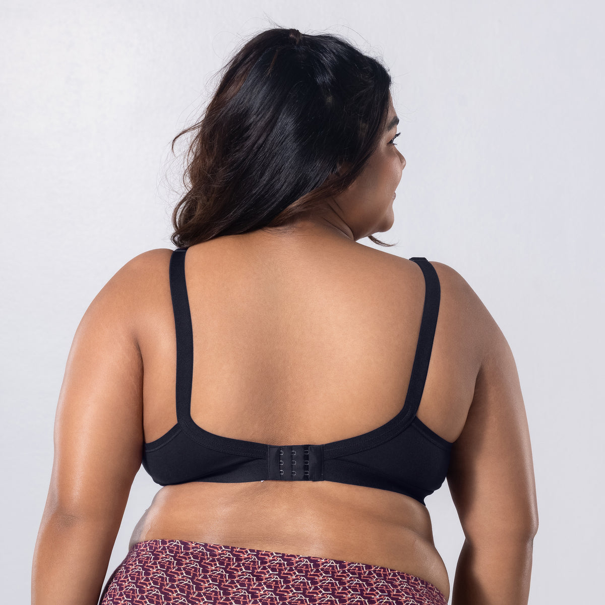 Gem-C Plus Size Bra in Navy back view worn by model