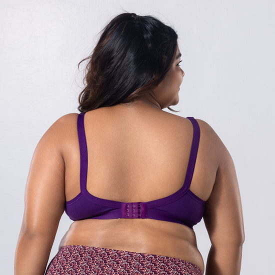 Gem-C Plus Size Bra in Purple back view worn by model