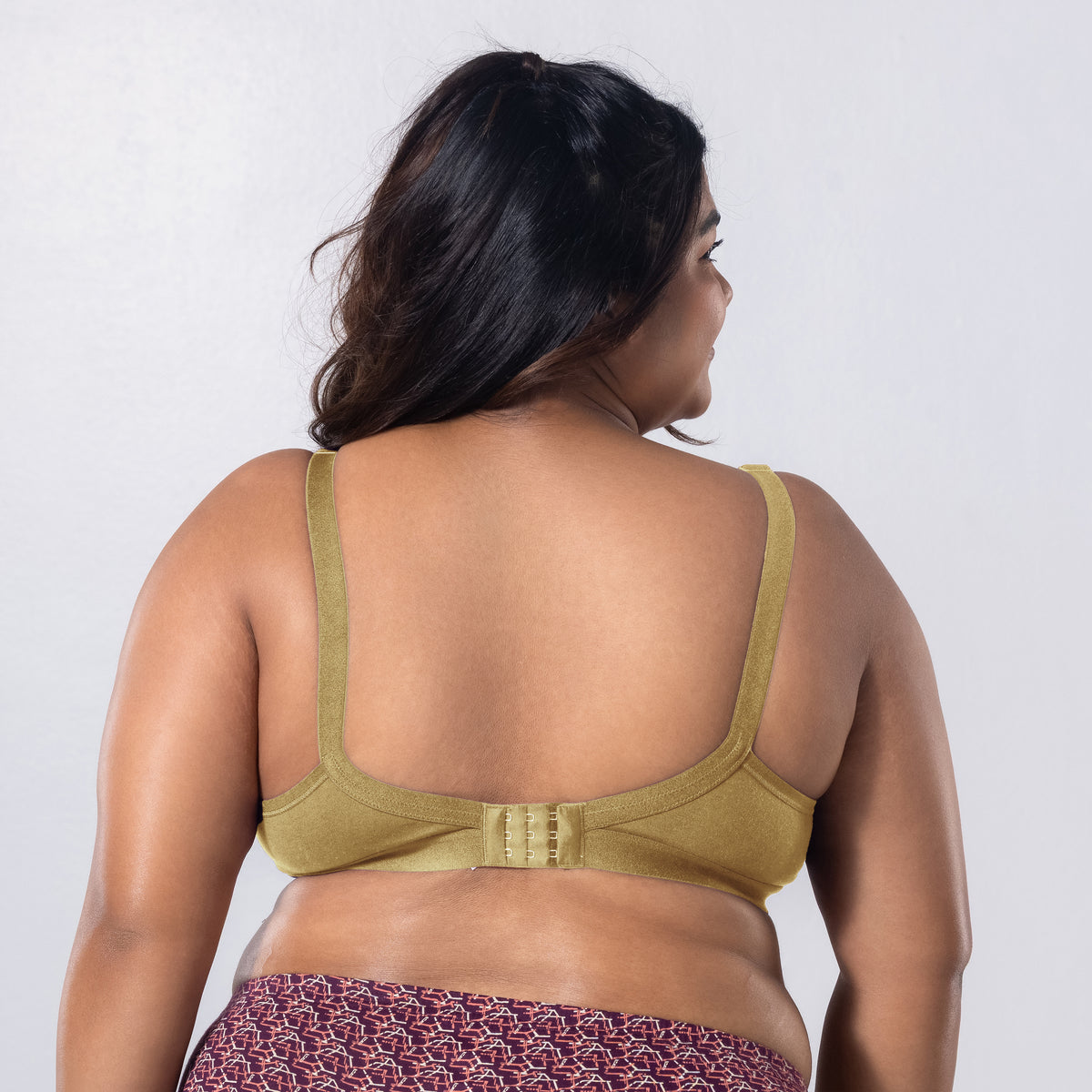 Gem-C Plus Size Bra in Skin back view worn by model