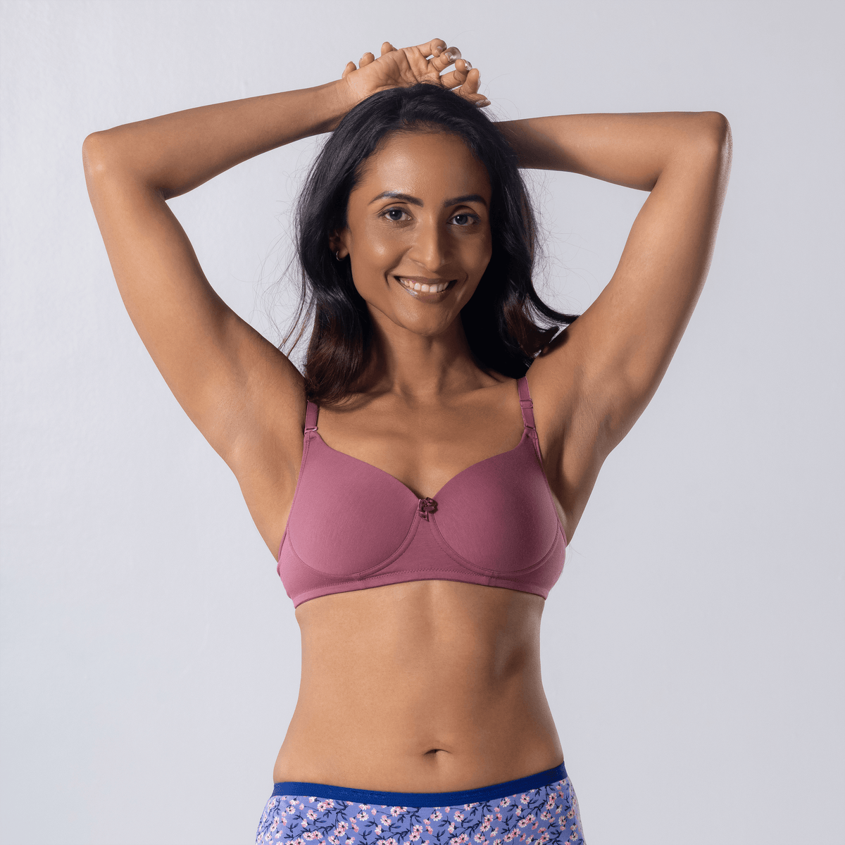 LadyO Stella Full Padded Bra in Onion, front view worn by model.